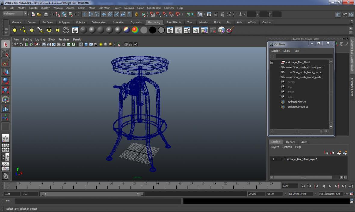 3D Pittsburgh Height Barstool