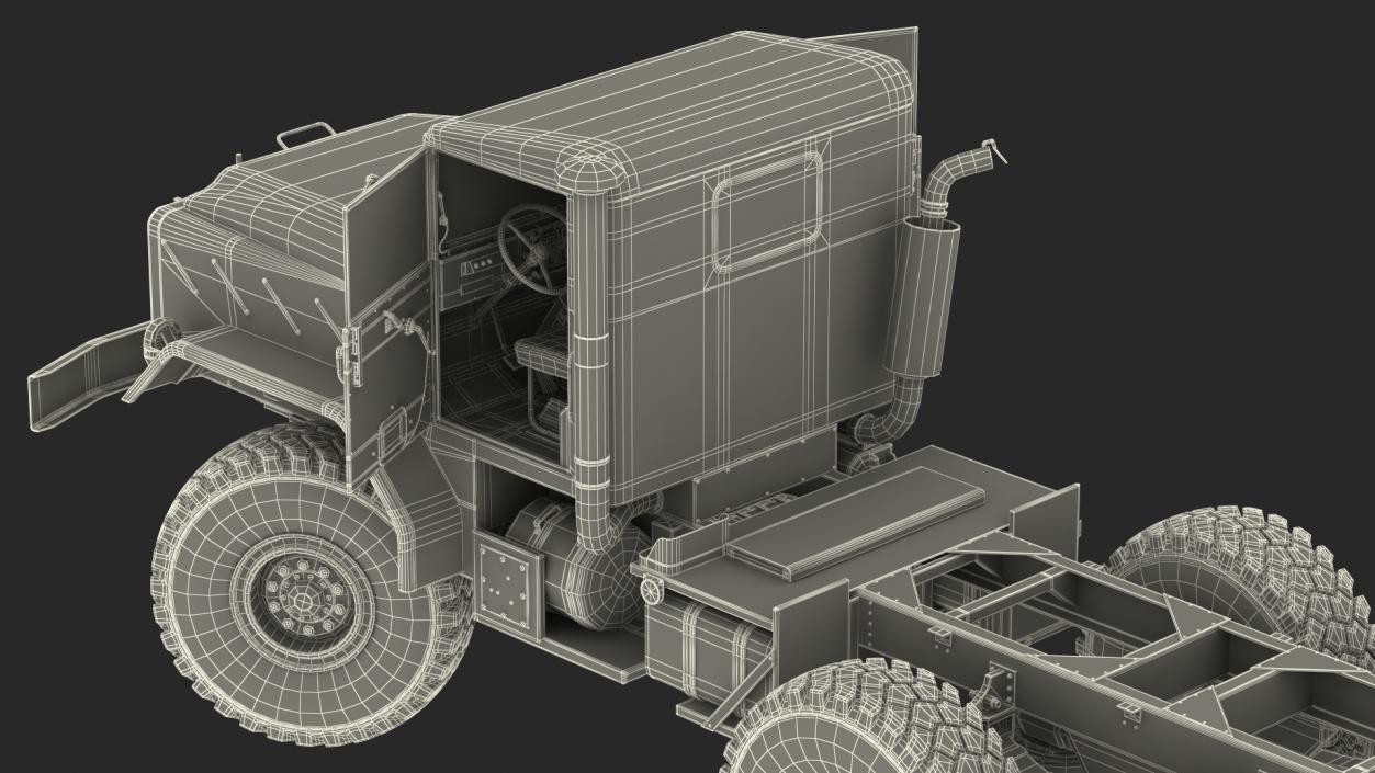 M939 Military Truck Green Rigged 3D