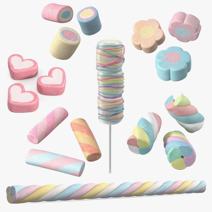 Shaped Marshmallows Collection 5 3D