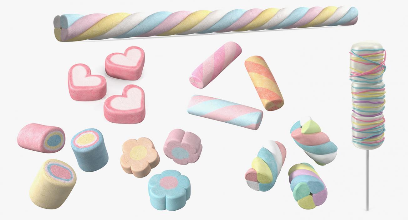 Shaped Marshmallows Collection 5 3D