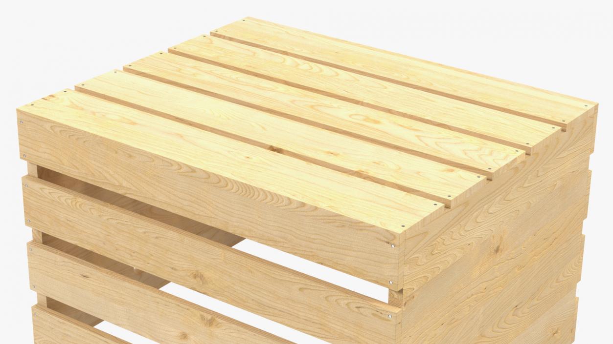 3D Large High Box of Wooden Planks