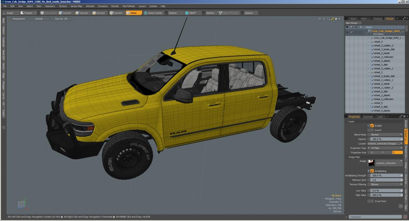 3D model Crew Cab Dodge RAM 1500 No Bed