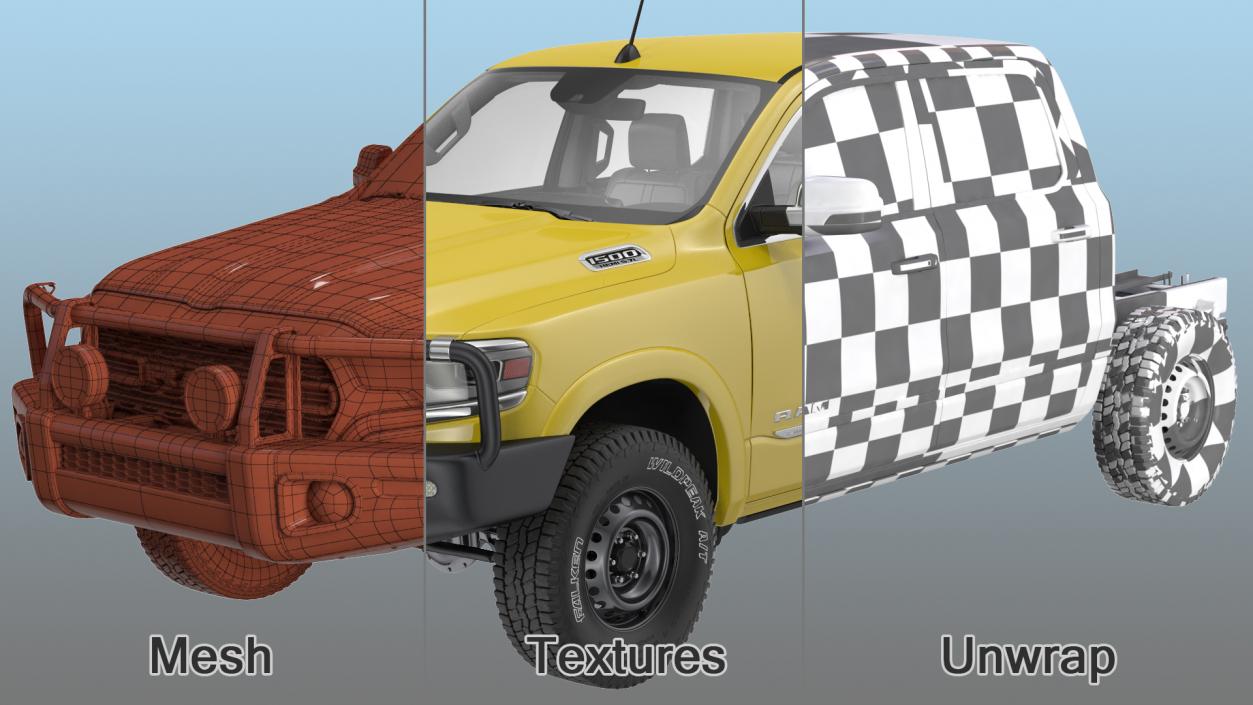 3D model Crew Cab Dodge RAM 1500 No Bed