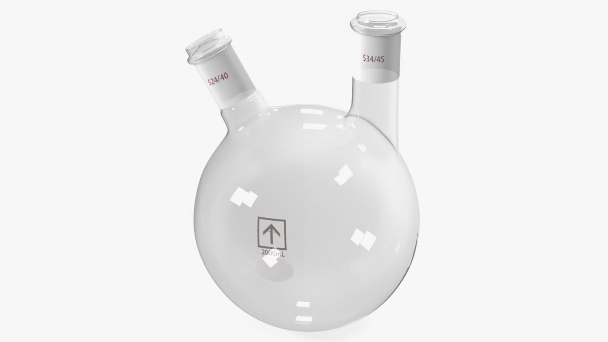 3D model Round Bottom 2-neck Flask