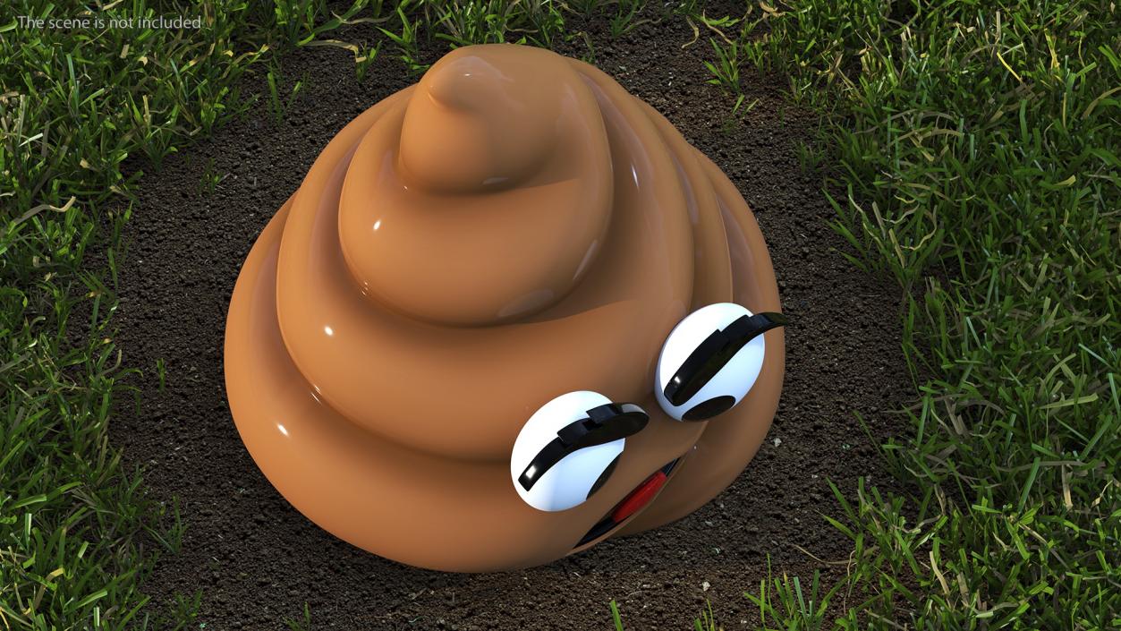 3D model Frowning Face Poop Emoji Smile