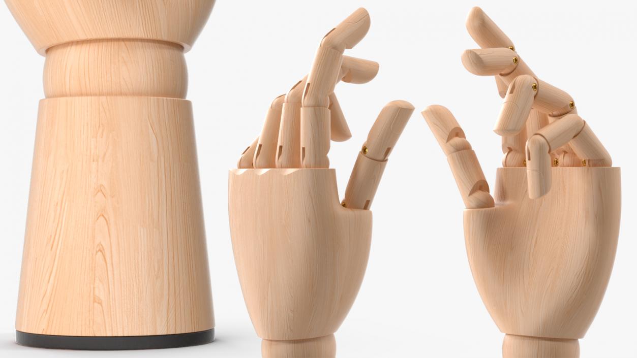 3D Wooden Drawing Hand Model Relaxed Pose model