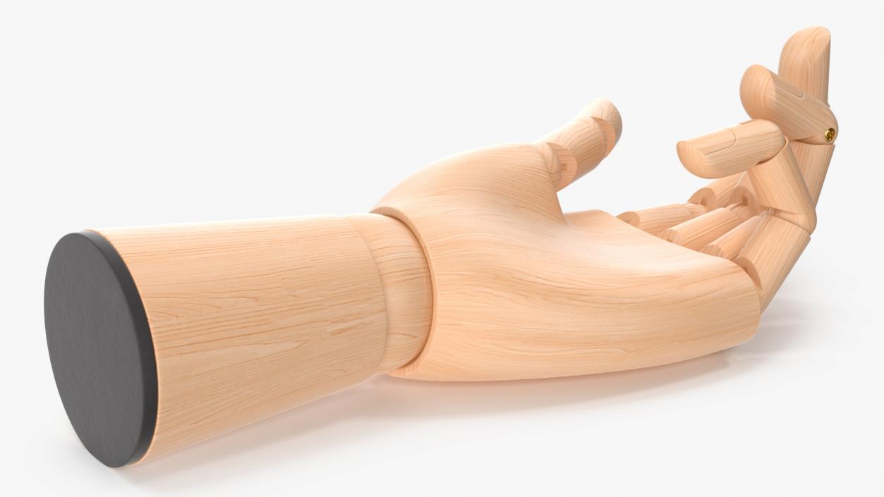 3D Wooden Drawing Hand Model Relaxed Pose model