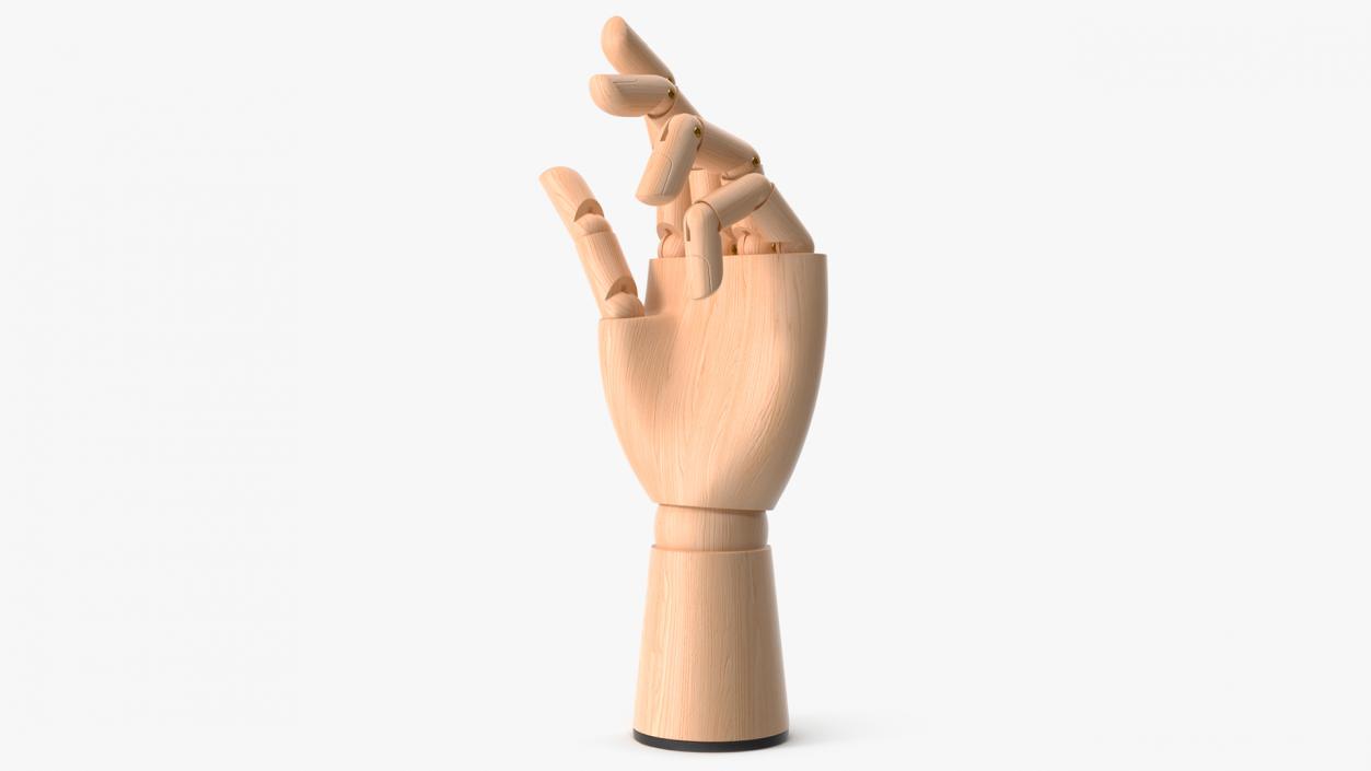 3D Wooden Drawing Hand Model Relaxed Pose model