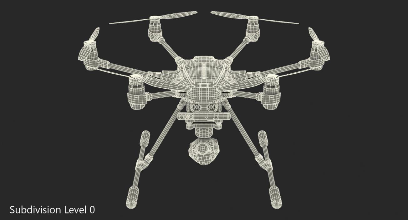 Hexacopter Yuneec Typhoon H Rigged 3D model