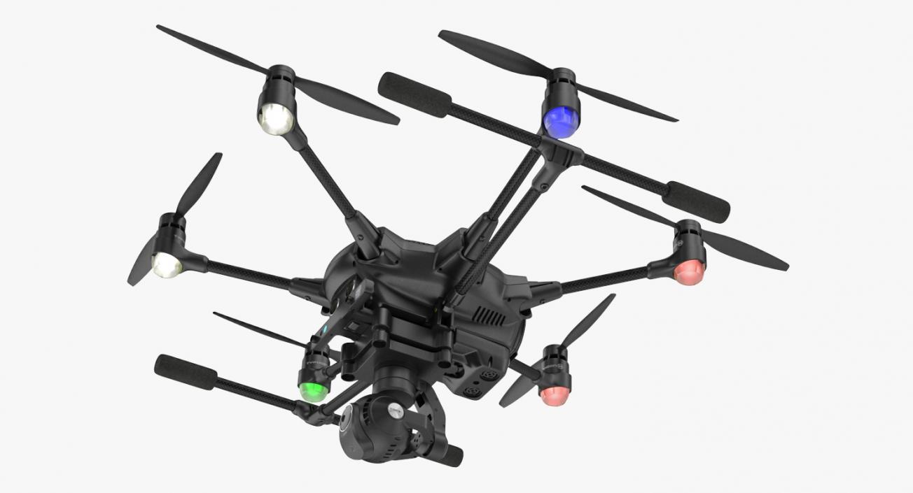 Hexacopter Yuneec Typhoon H Rigged 3D model