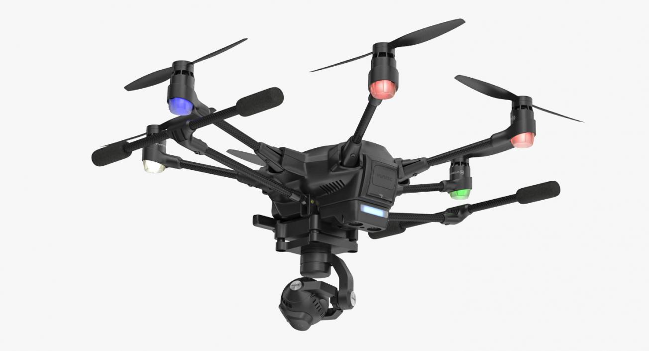 Hexacopter Yuneec Typhoon H Rigged 3D model