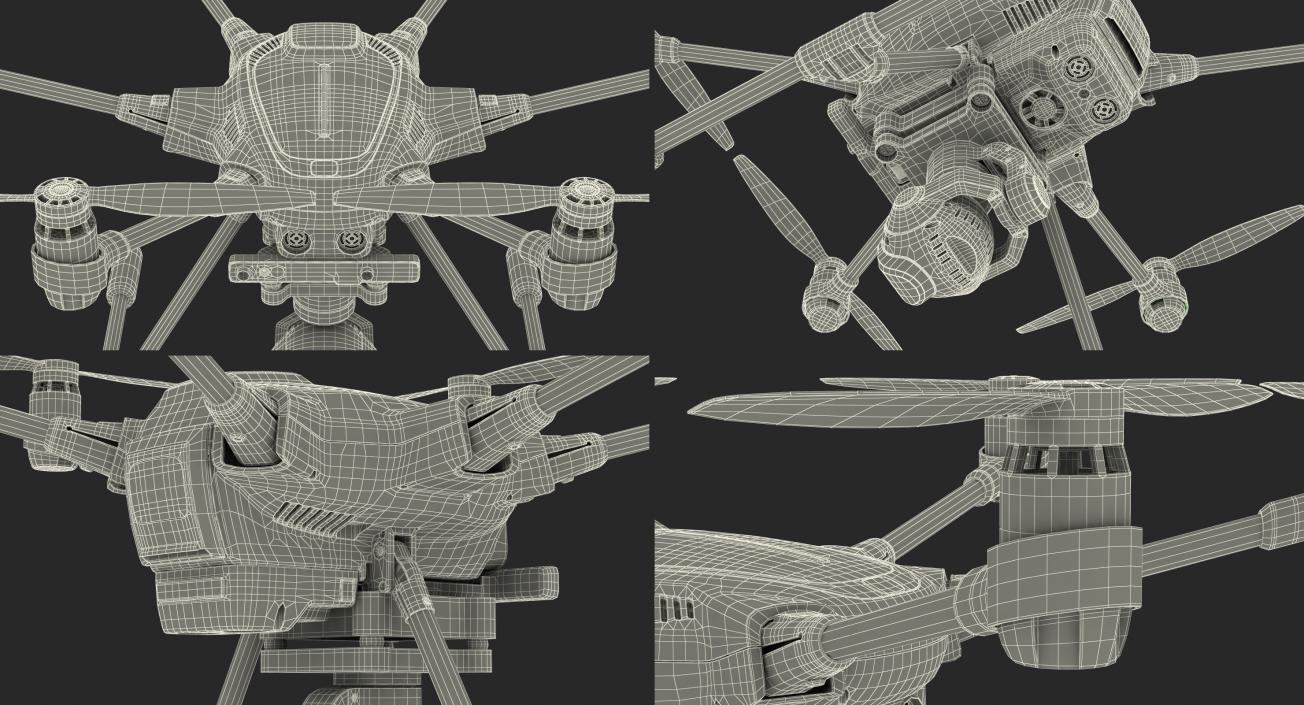 Hexacopter Yuneec Typhoon H Rigged 3D model