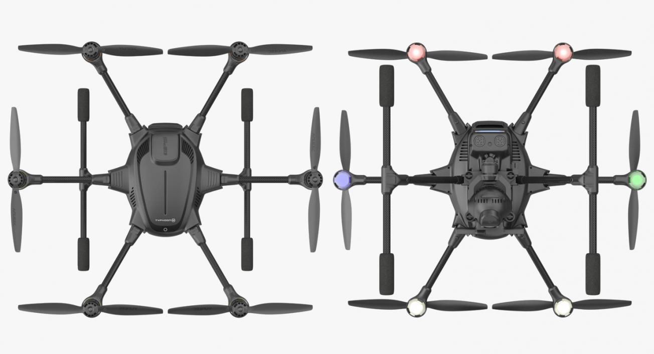 Hexacopter Yuneec Typhoon H Rigged 3D model