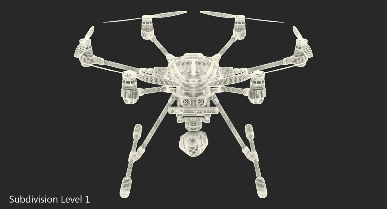 Hexacopter Yuneec Typhoon H Rigged 3D model