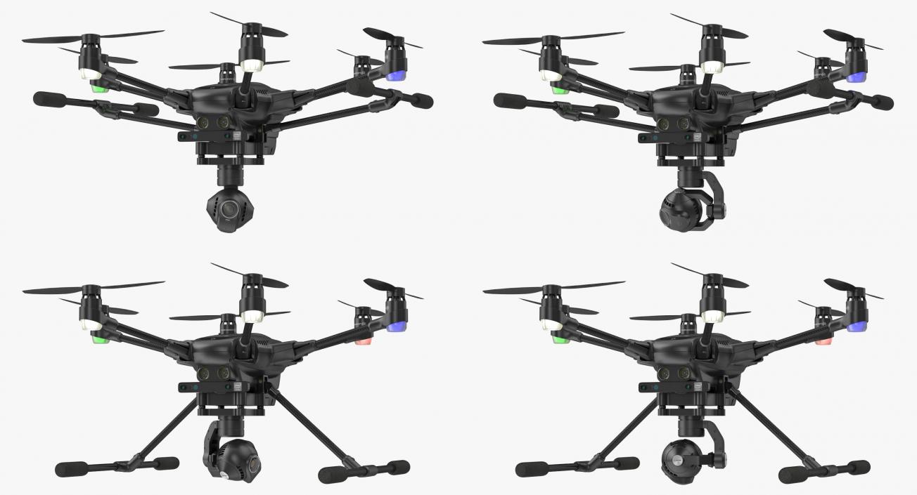 Hexacopter Yuneec Typhoon H Rigged 3D model