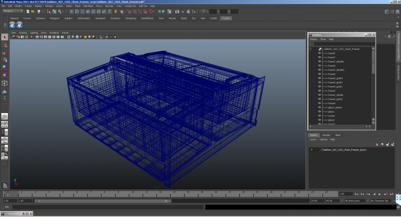 Sliding Glass Top Display Chest Freezer 3D model