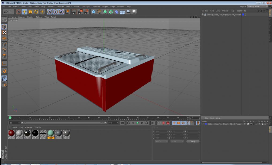 Sliding Glass Top Display Chest Freezer 3D model