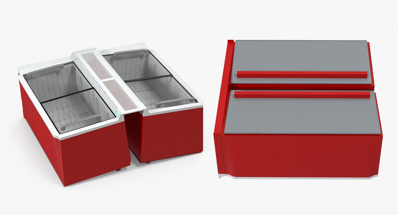 Sliding Glass Top Display Chest Freezer 3D model