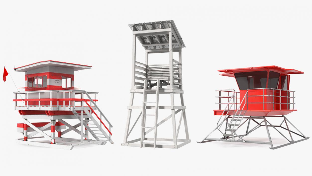 Lifeguard Stations Collection 3D model