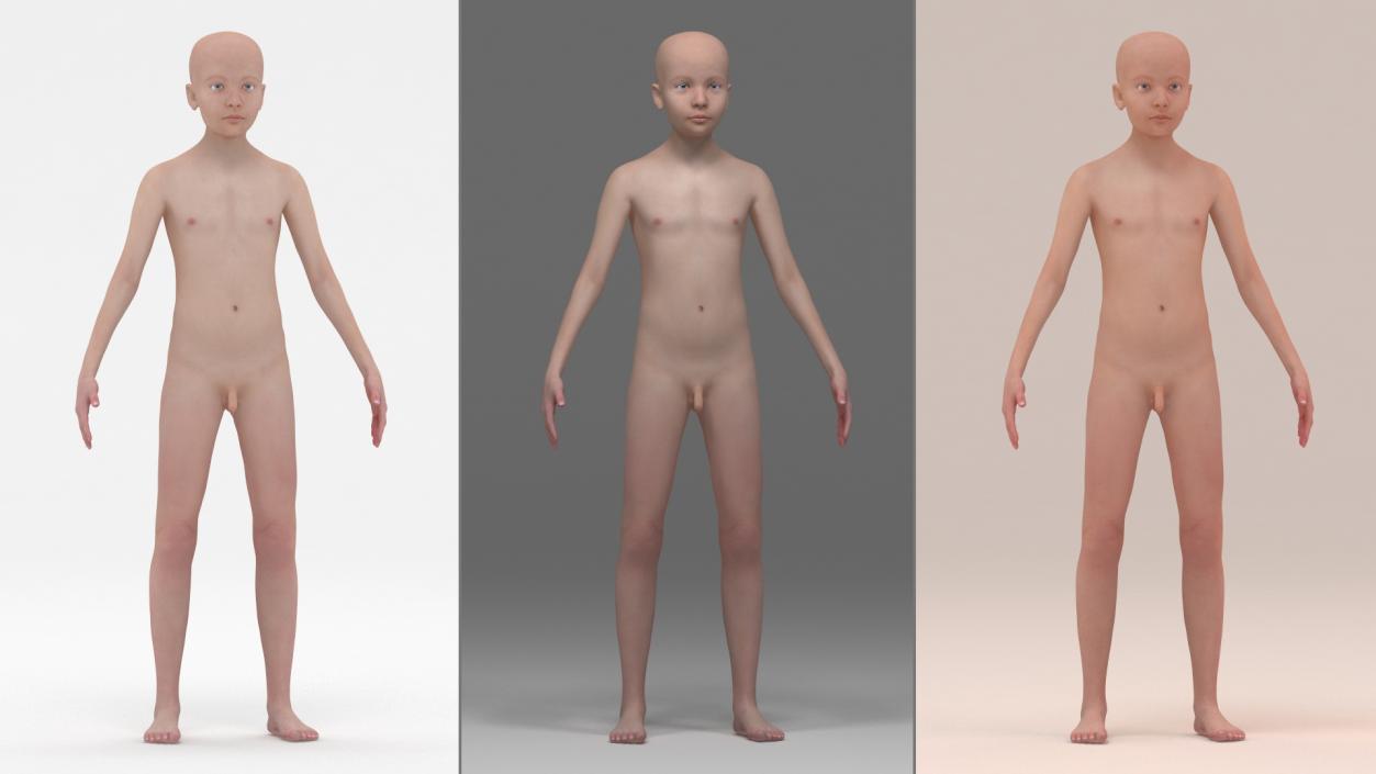 Complete Male and Kid Boy Anatomy Collection 3D model