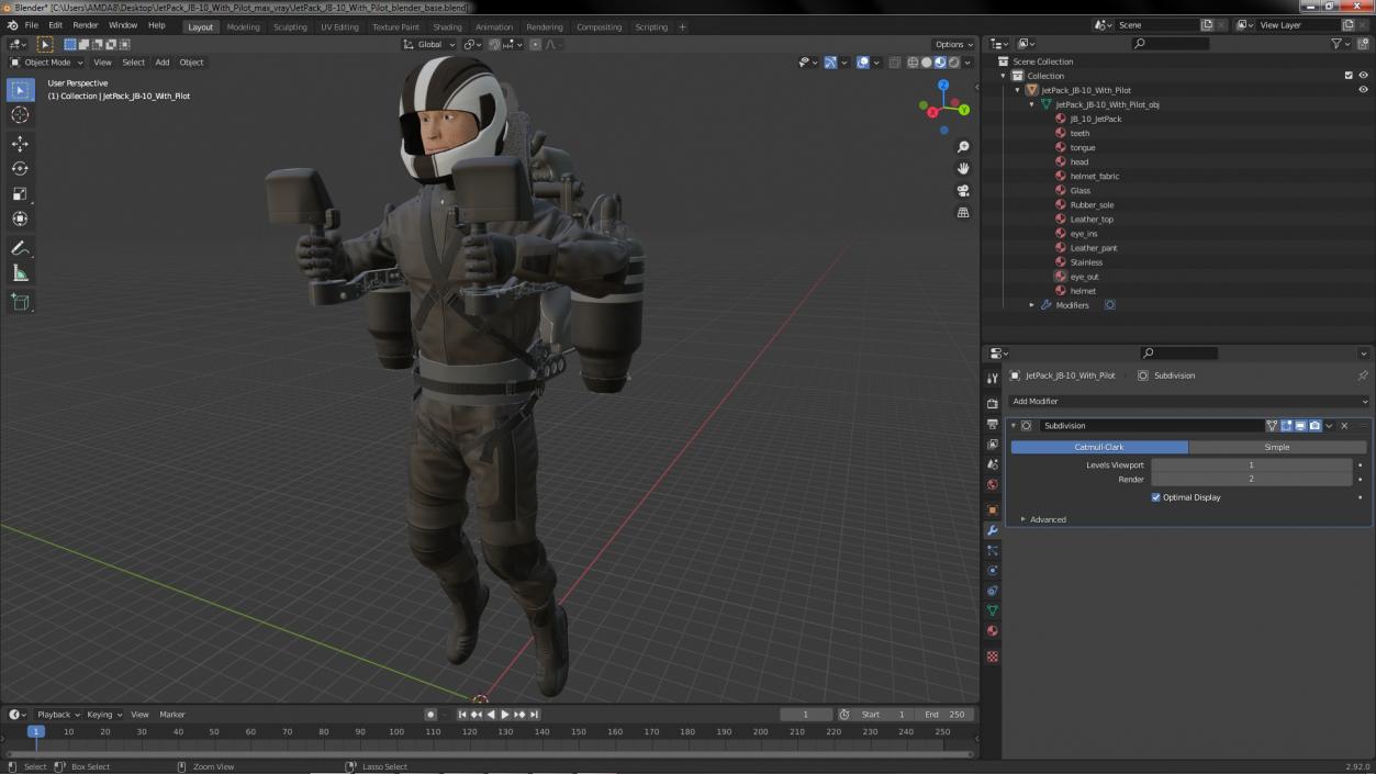 JetPack JB-10 With Pilot 3D model