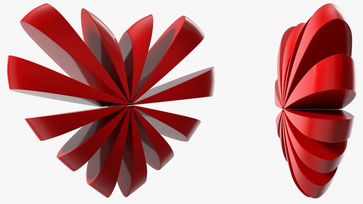 Heart with Radial Sections Emoji 3D