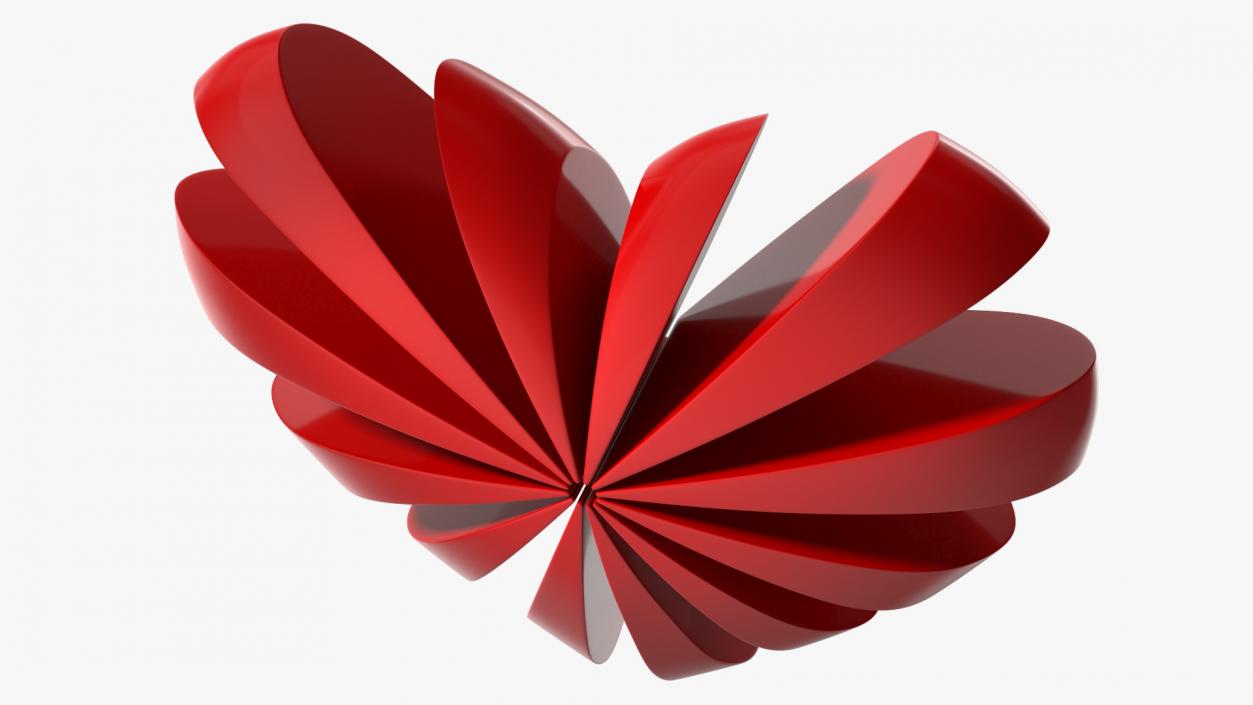 Heart with Radial Sections Emoji 3D