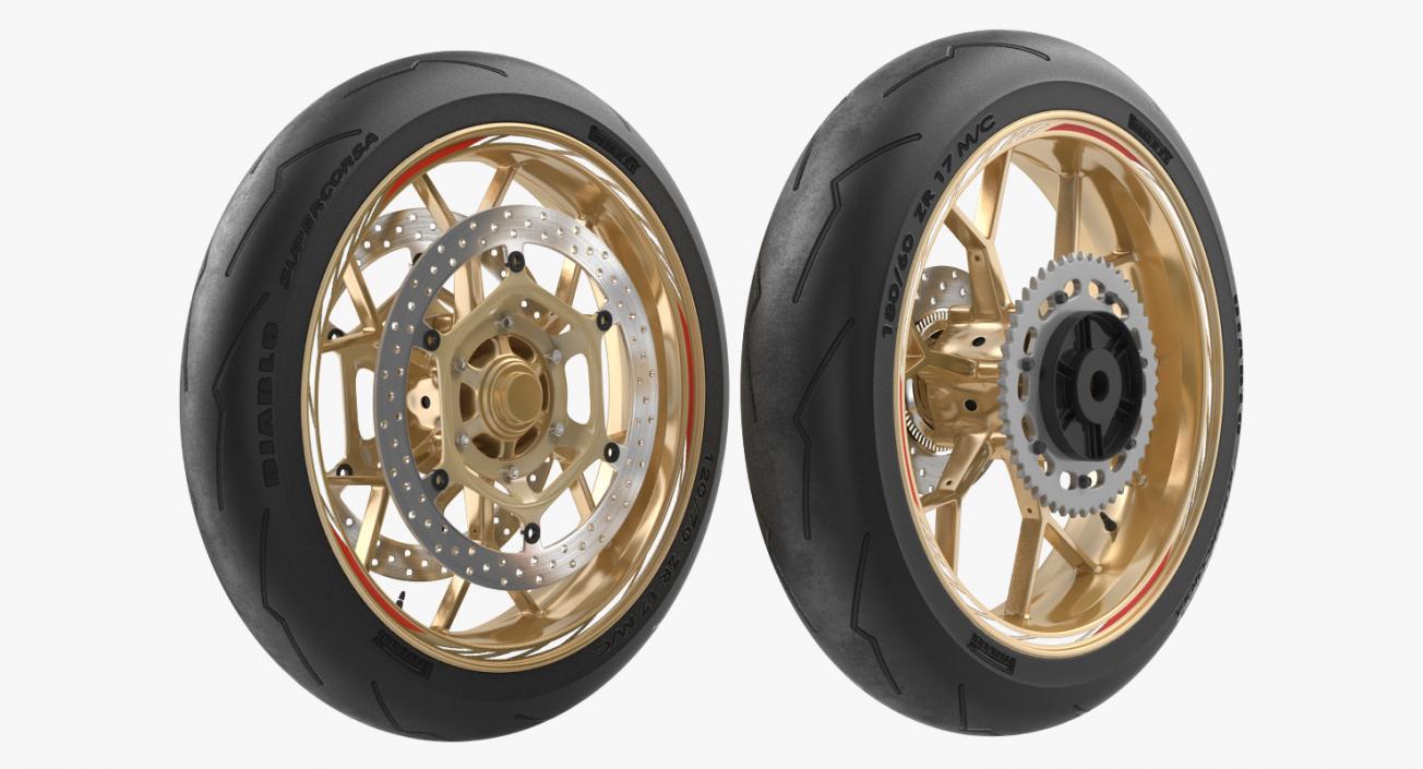 Sport Motorcycle Wheels Collection 3D model