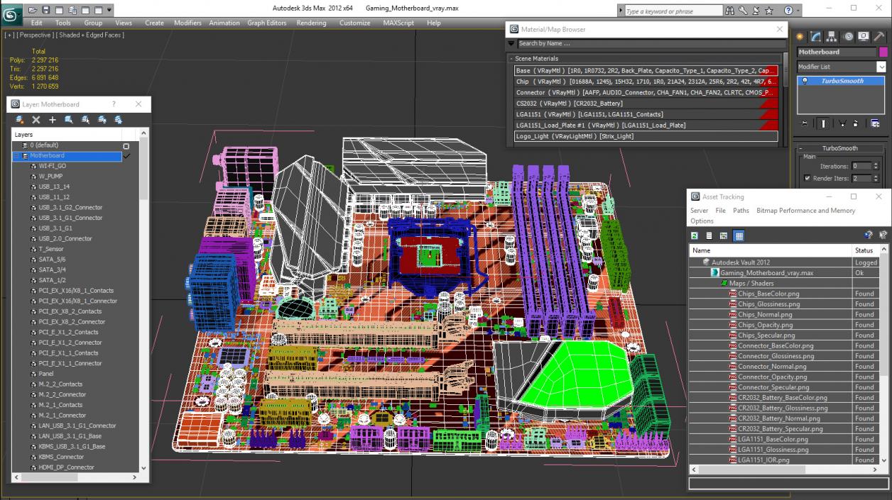 3D Gaming Motherboard model