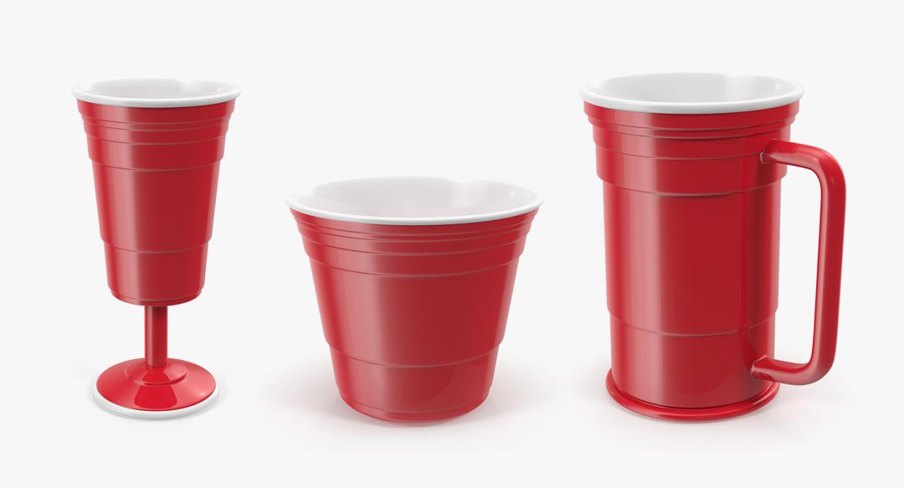 3D Plastic Cups Collection model