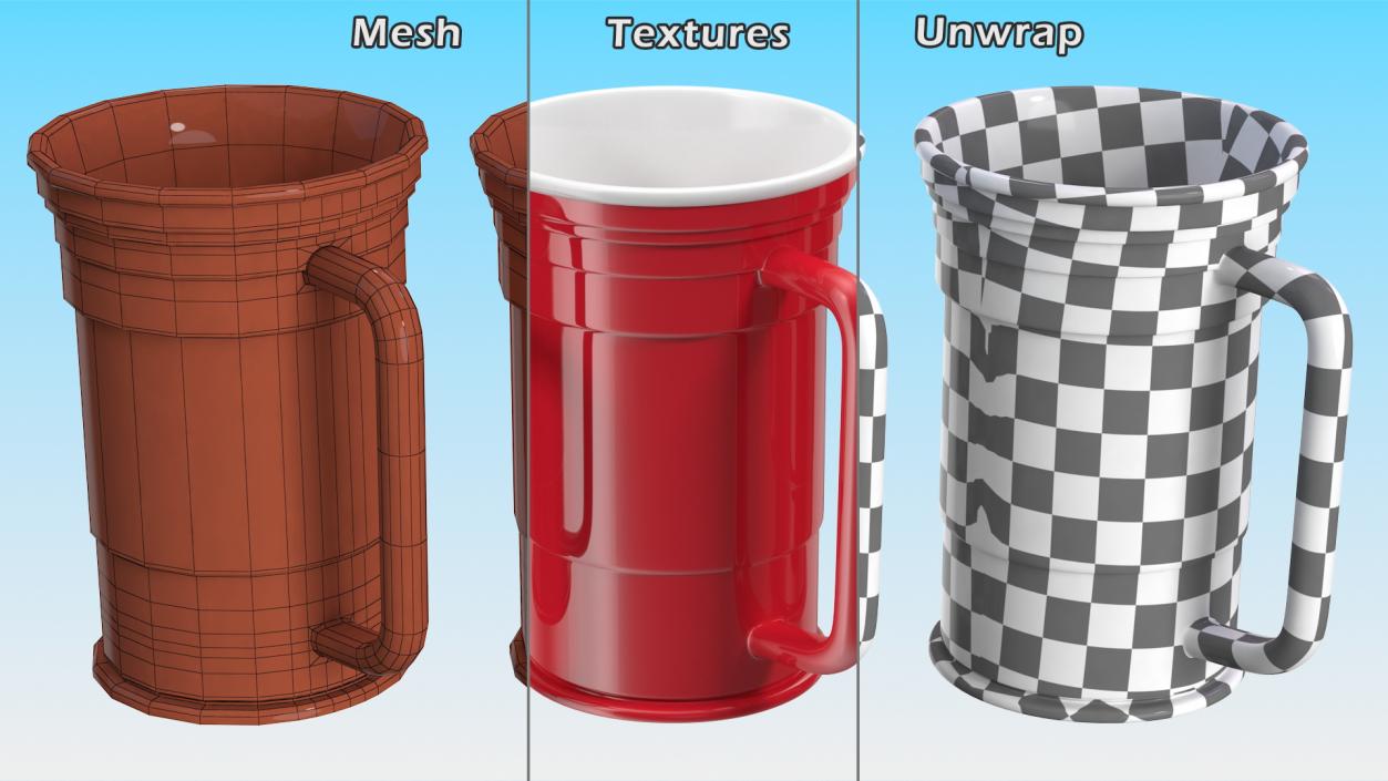 3D Plastic Cups Collection model