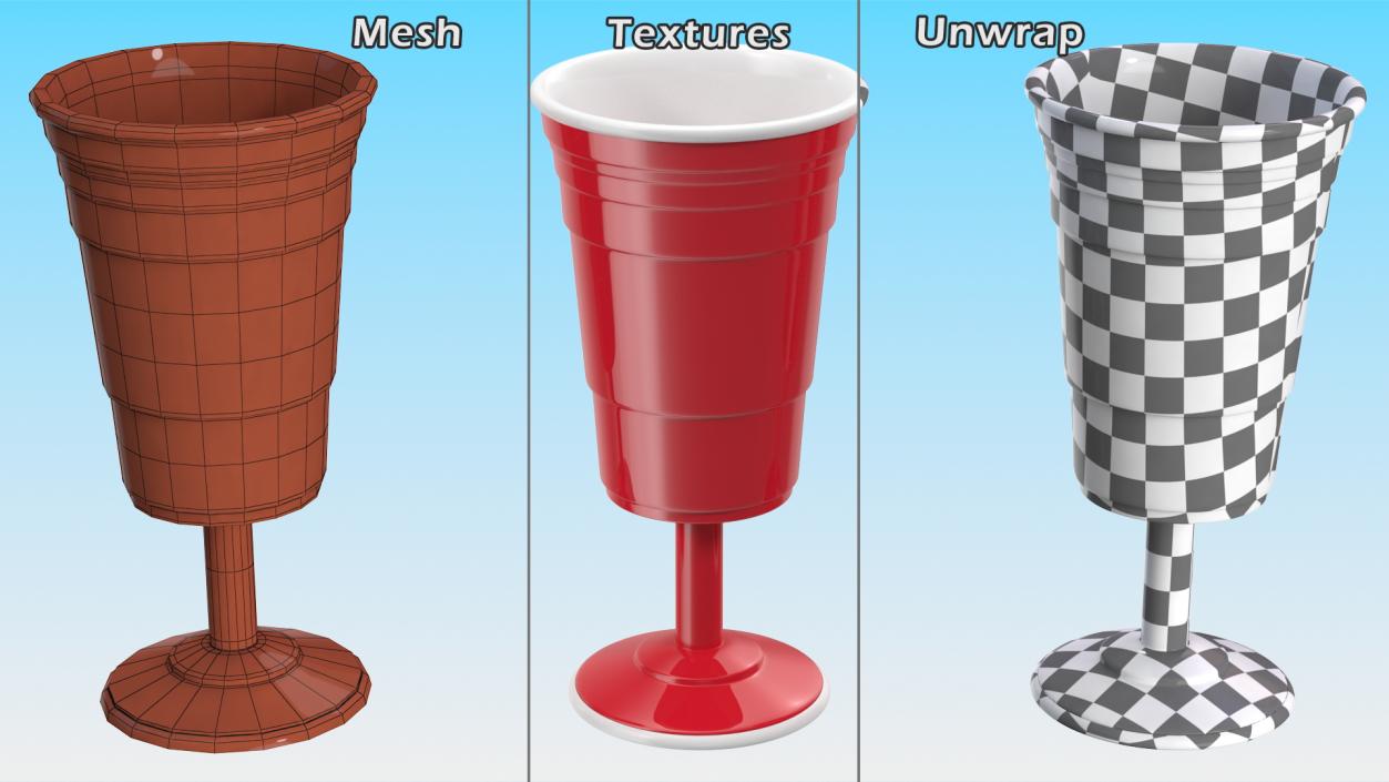 3D Plastic Cups Collection model