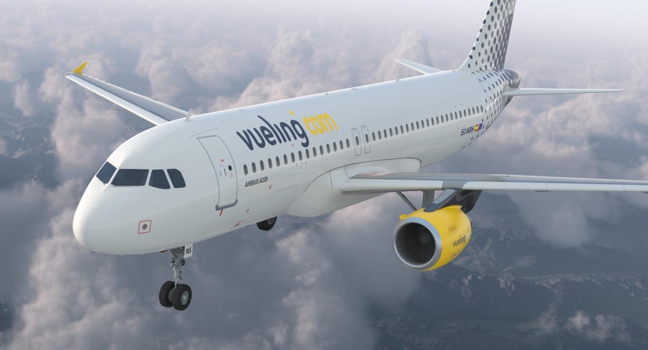 3D model Airbus A320 Vueling Airlines Rigged