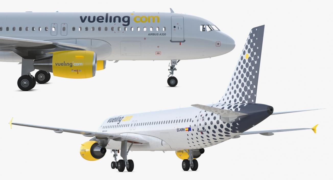 3D model Airbus A320 Vueling Airlines Rigged