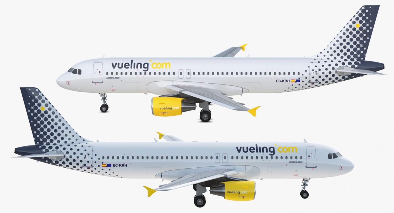 3D model Airbus A320 Vueling Airlines Rigged