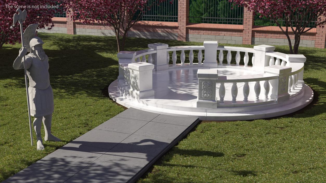 3D Round Marble Balustrade model