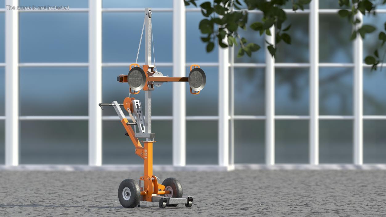 Portable Glass Vacuum Lifting Trolley 3D