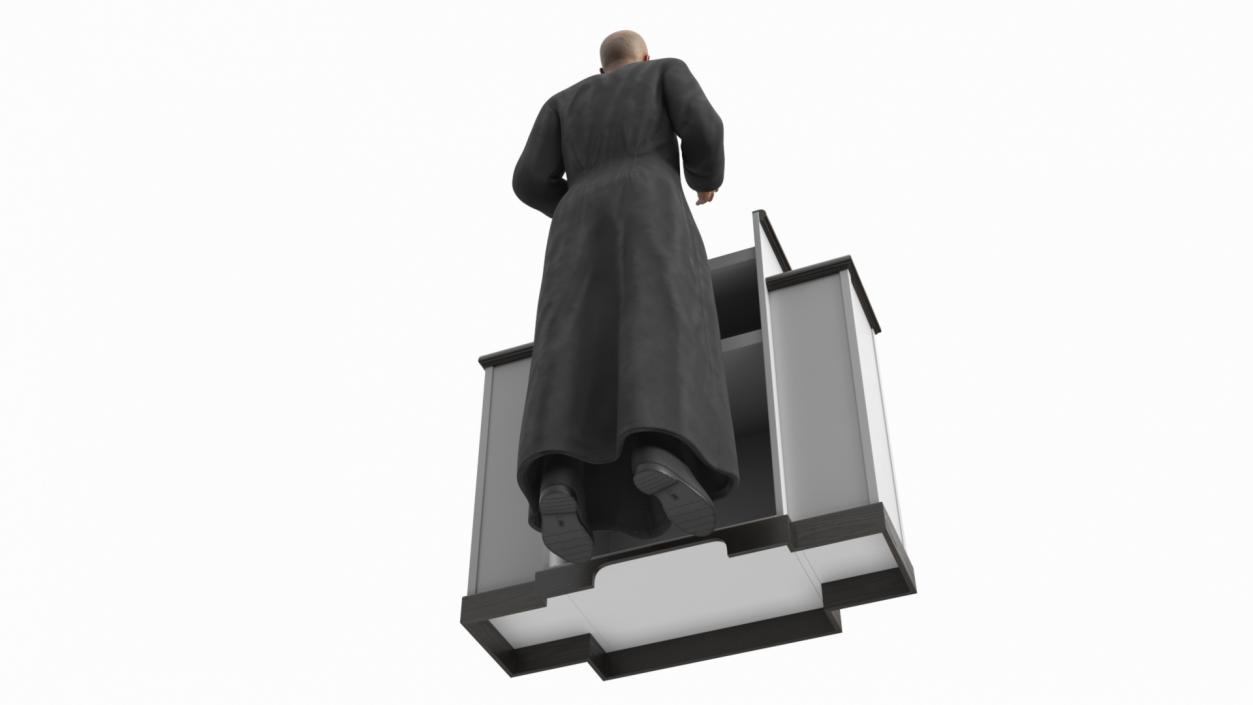 3D model Priest Preaching in the Pulpit