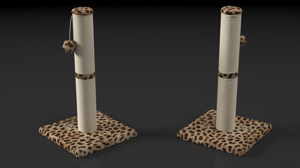 3D Sisal Rope Cat Scratching Post with Ball Spots