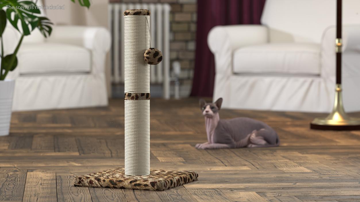 3D Sisal Rope Cat Scratching Post with Ball Spots