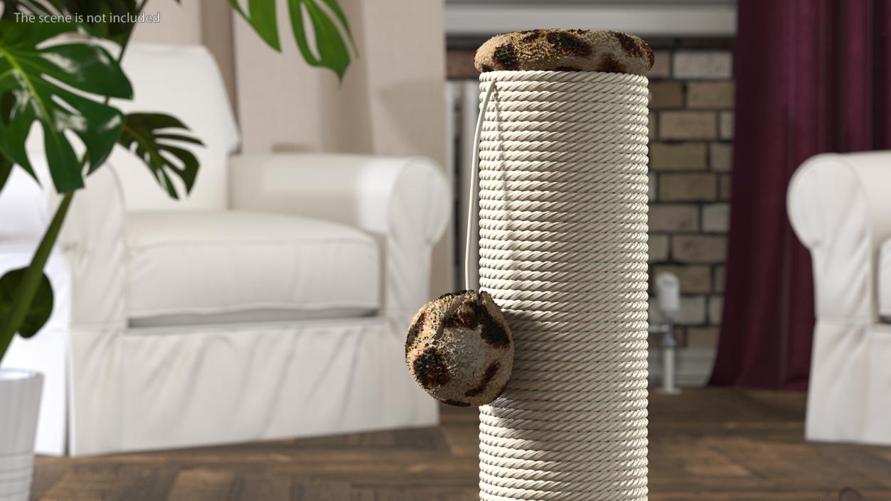 3D Sisal Rope Cat Scratching Post with Ball Spots