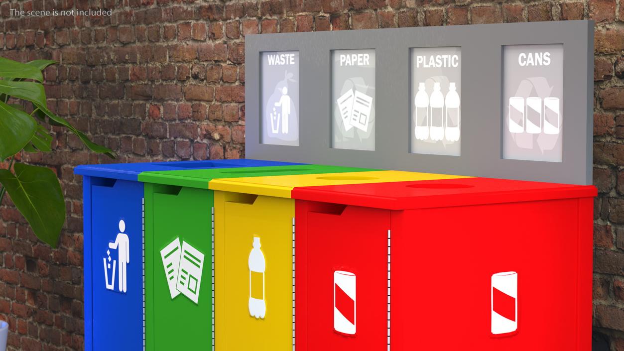 Sort Recycling Bins Collection 2 3D