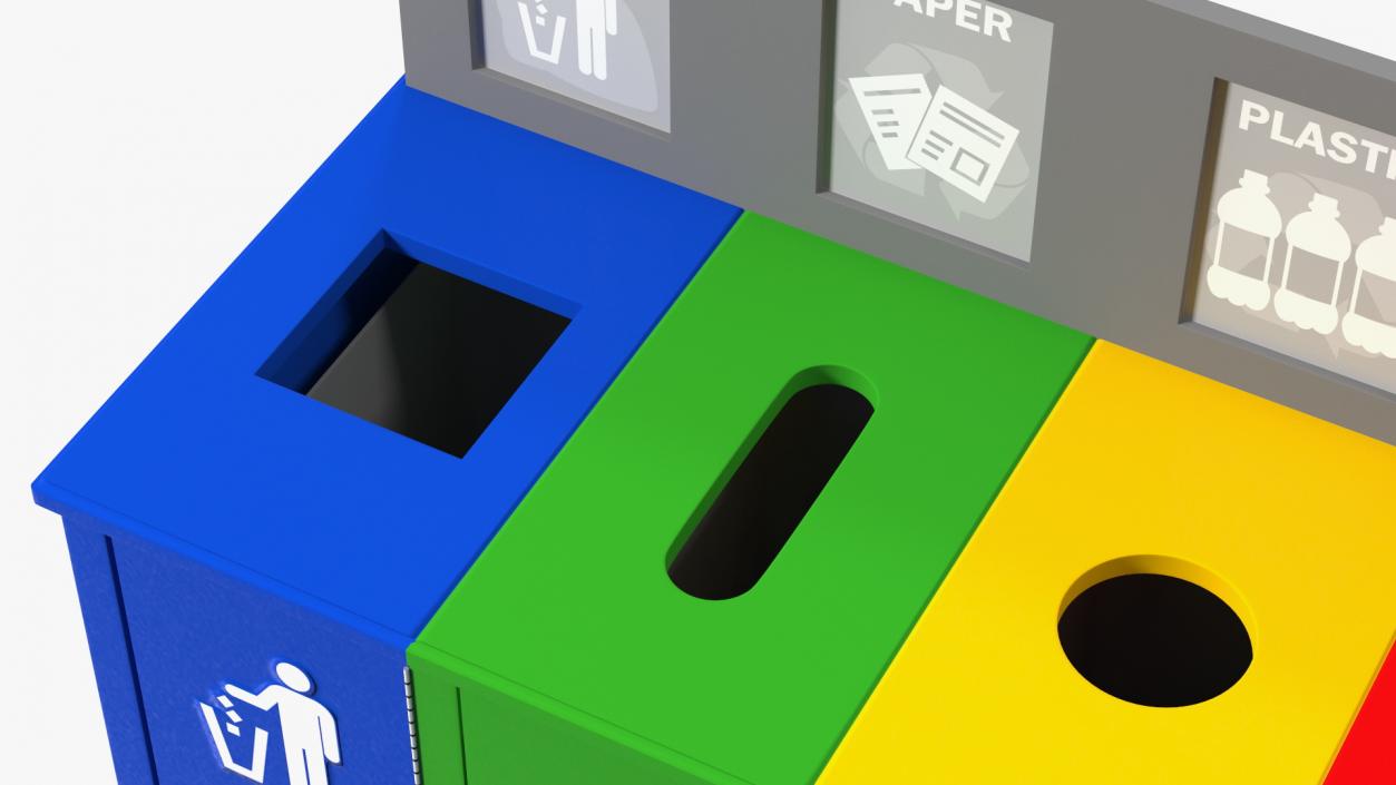 Sort Recycling Bins Collection 2 3D