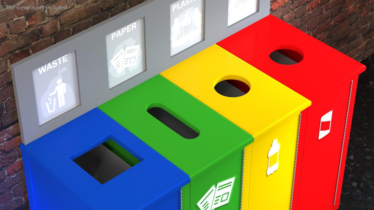 Sort Recycling Bins Collection 2 3D