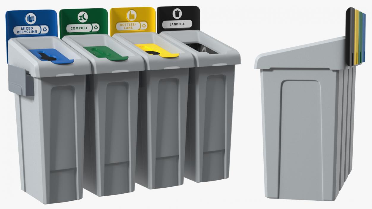 Sort Recycling Bins Collection 2 3D