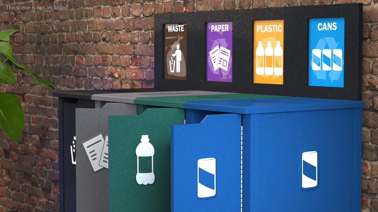 Sort Recycling Bins Collection 2 3D