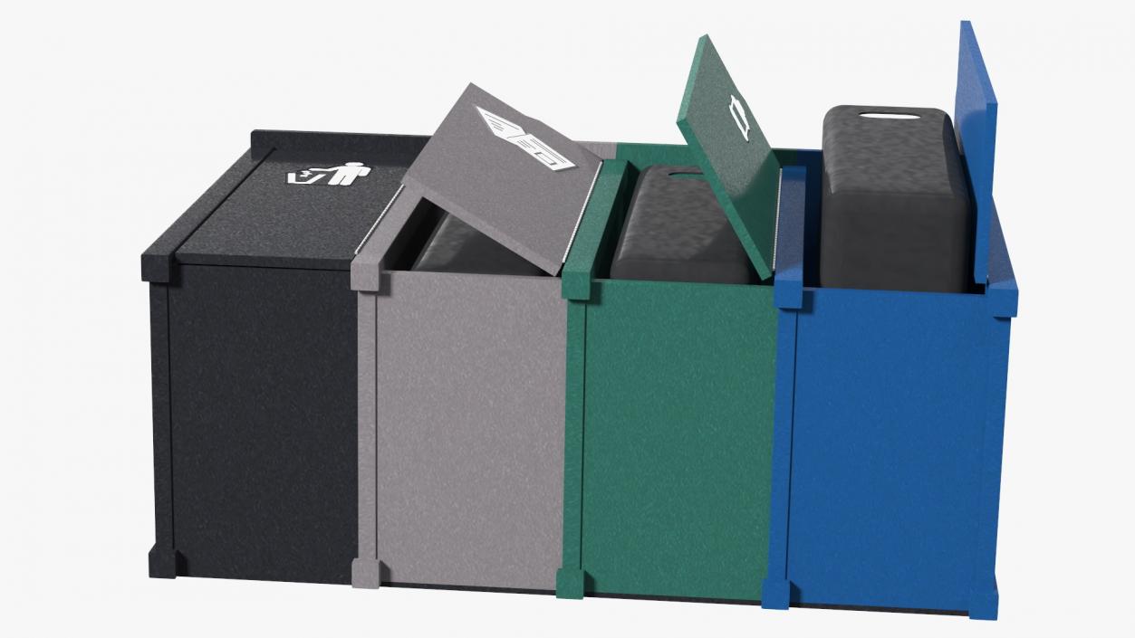 Sort Recycling Bins Collection 2 3D