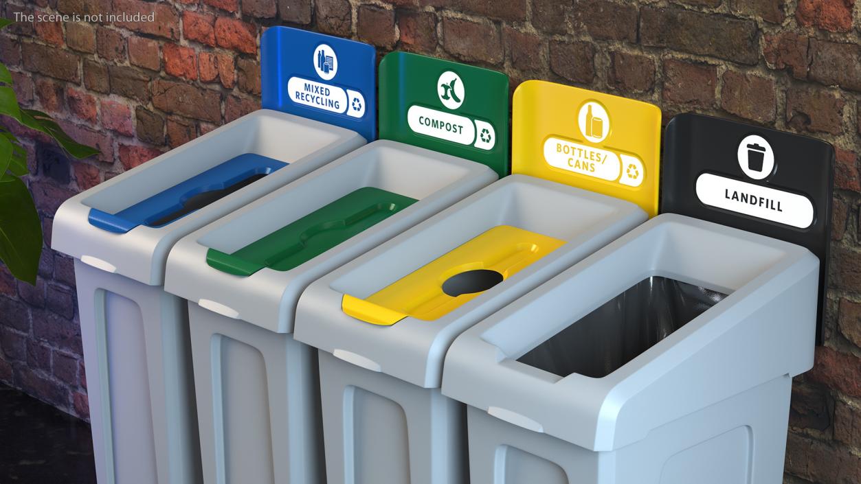 Sort Recycling Bins Collection 2 3D