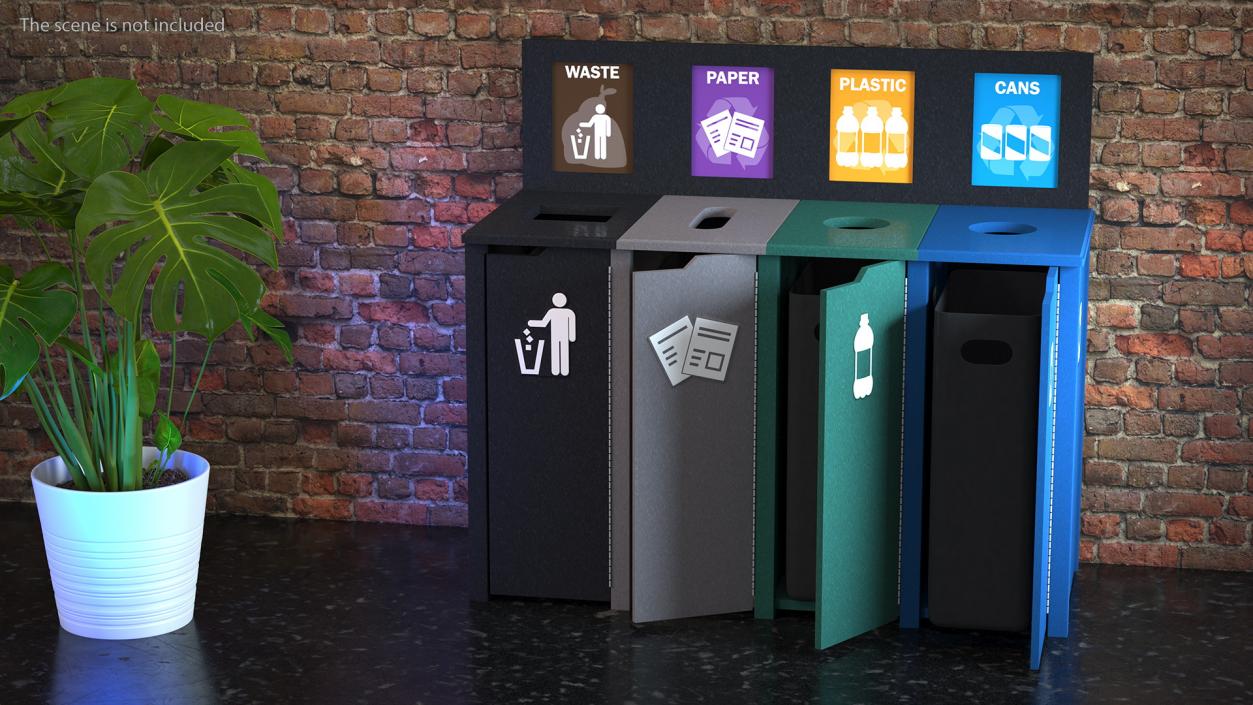 Sort Recycling Bins Collection 2 3D