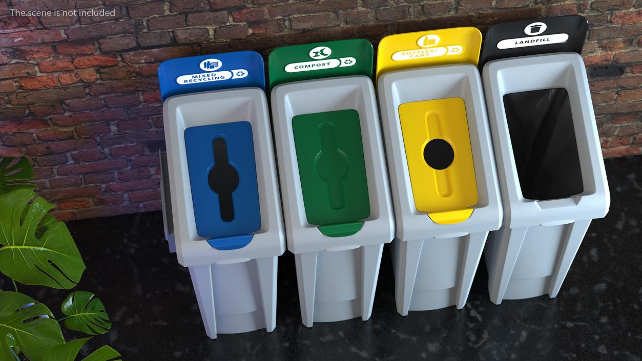 Sort Recycling Bins Collection 2 3D